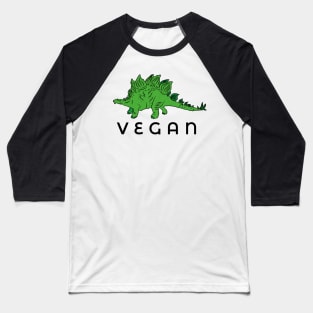 Vegan Dinosaur Stegosaurus Baseball T-Shirt